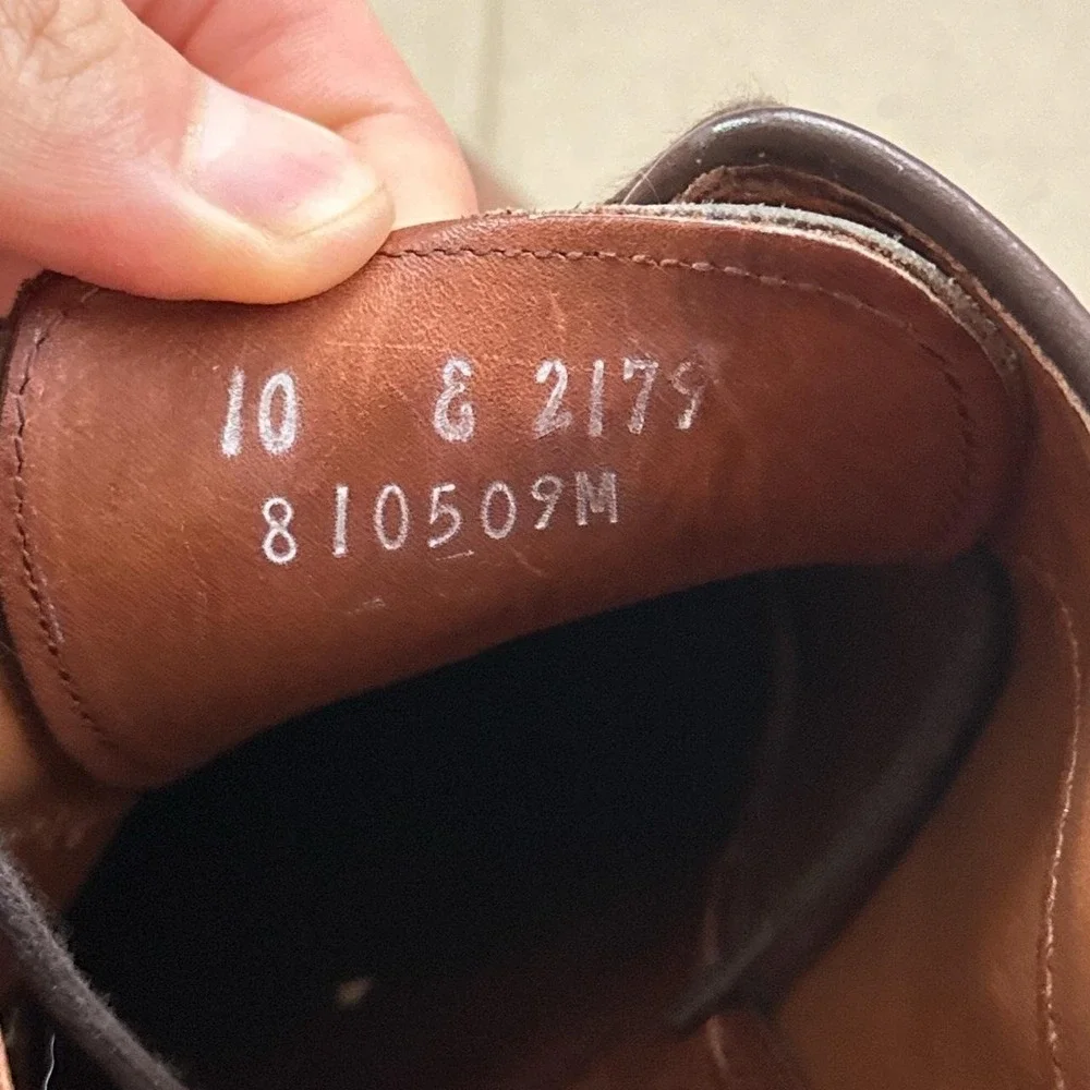 Allen Edmonds Good Vintage Oxford Mens 10E Brown Good Cap-Toe Leather Laced